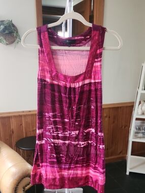 Express Magenta Pink Tie-Dye Sequin-Trim Sleeveless Mini Dress- Y2K